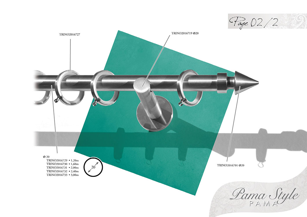 Tringle Et Barre À Rideaux Inox Finition Cone Diamètre 20 Mm