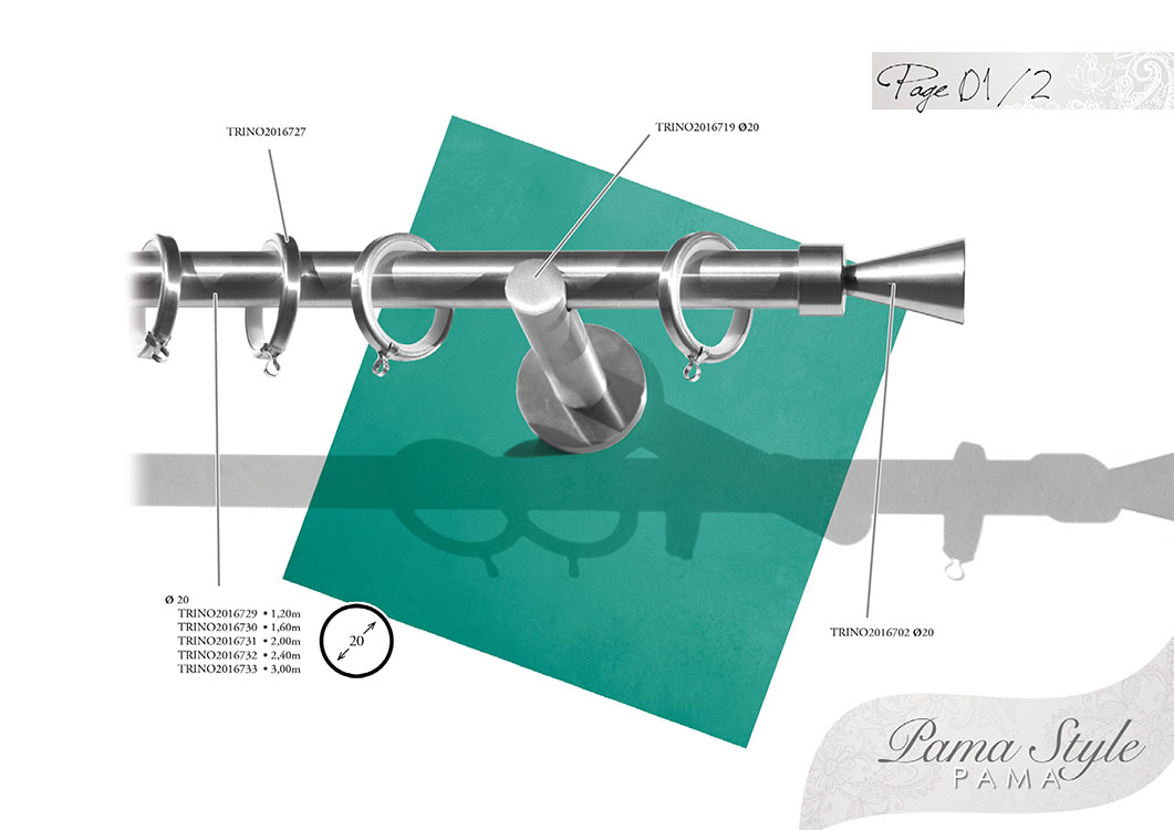 Tringle Et Barre À Rideaux Inox Finition Cone Renverse Diamètre 20 Mm